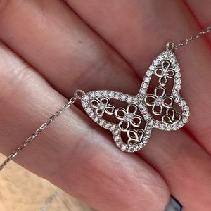 Butterfly cz pave necklace